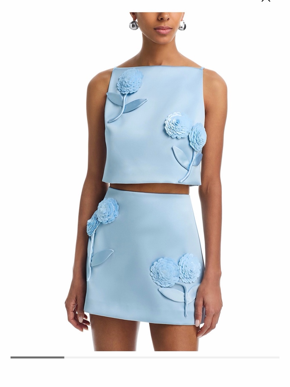 Self Portrait sequin flower top and skirt